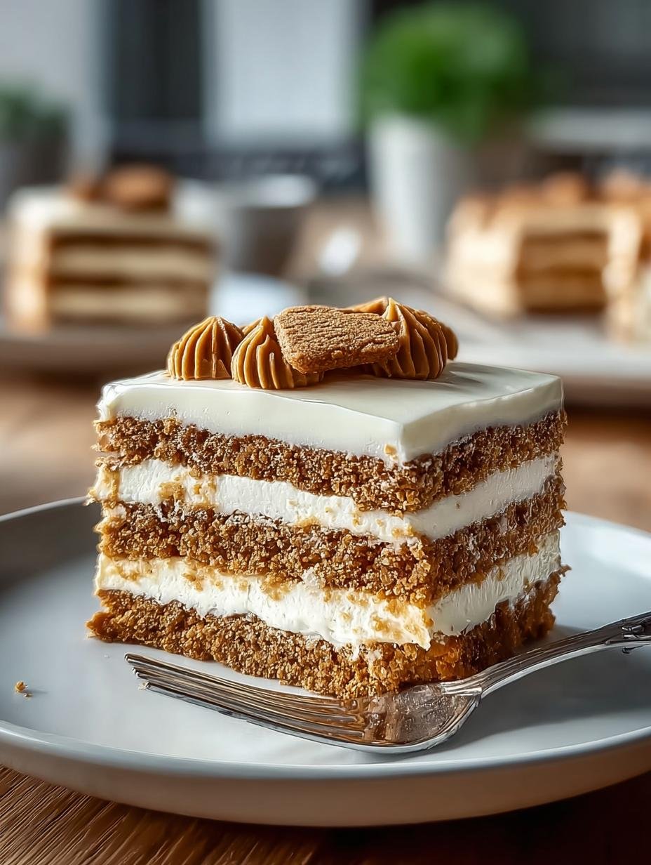 Eenvoudig Biscoff Koelkasttorte: Een Zalig Wonder! - Einfach Biscoff Kuehlschranktorte - additional detail