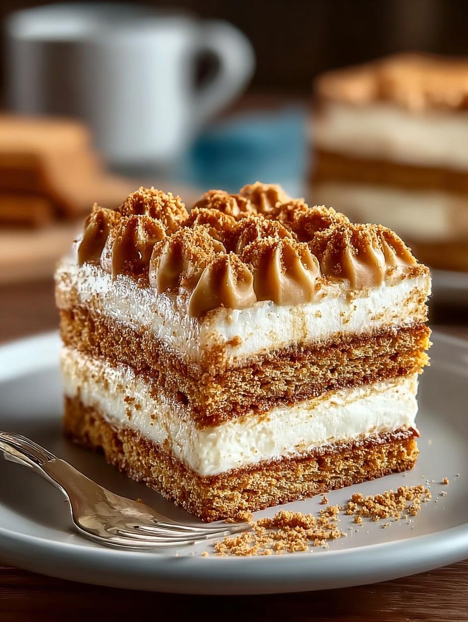 Einfach Biscoff Kuehlschranktorte