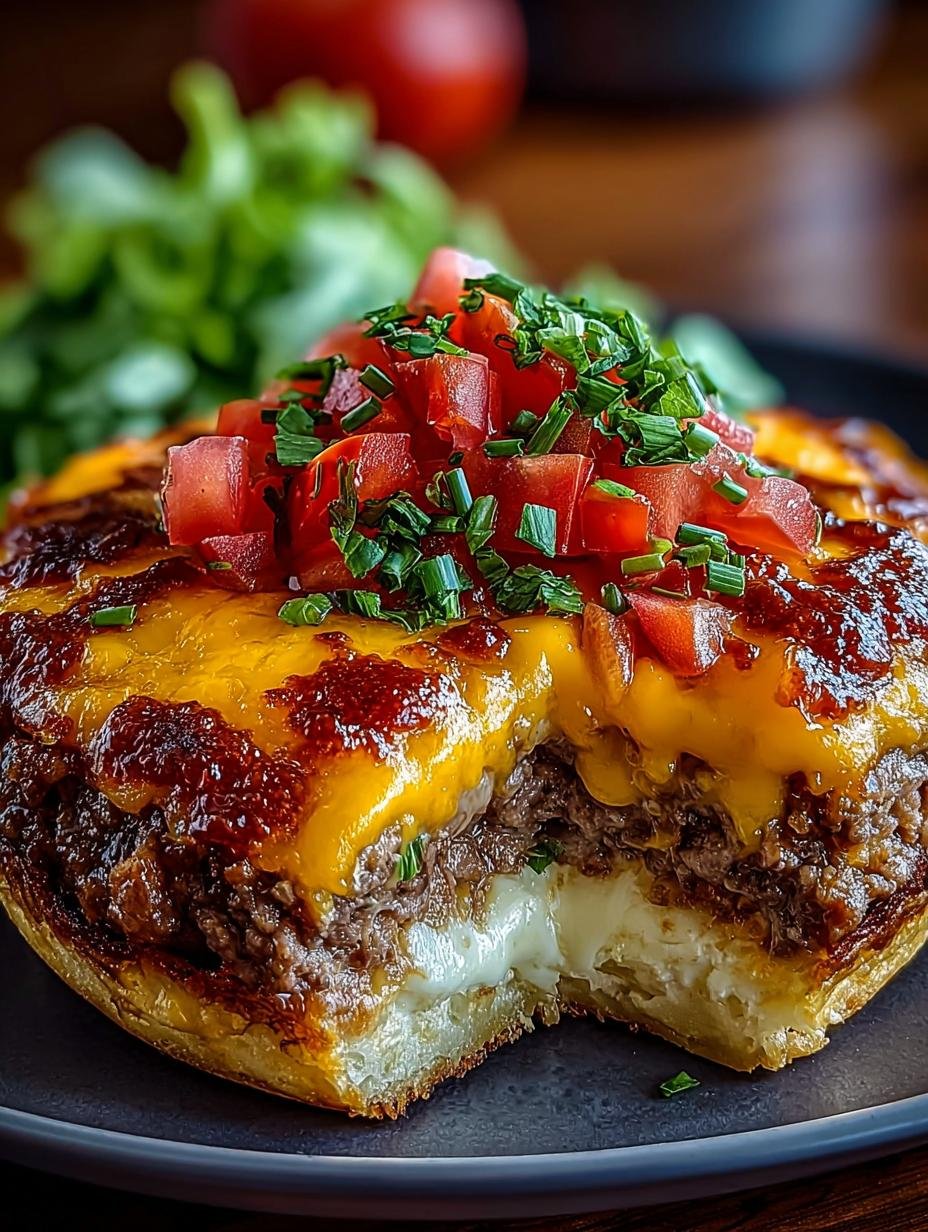 Heerlijke Einfacher Keto Cheeseburger Auflauf met gesmolten kaas en verse kruiden, klaar om te serveren