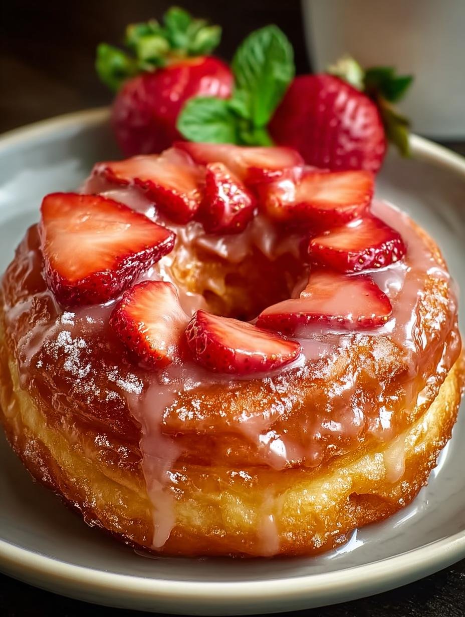 Erdbeer Glasierte Franzoesische Cruller