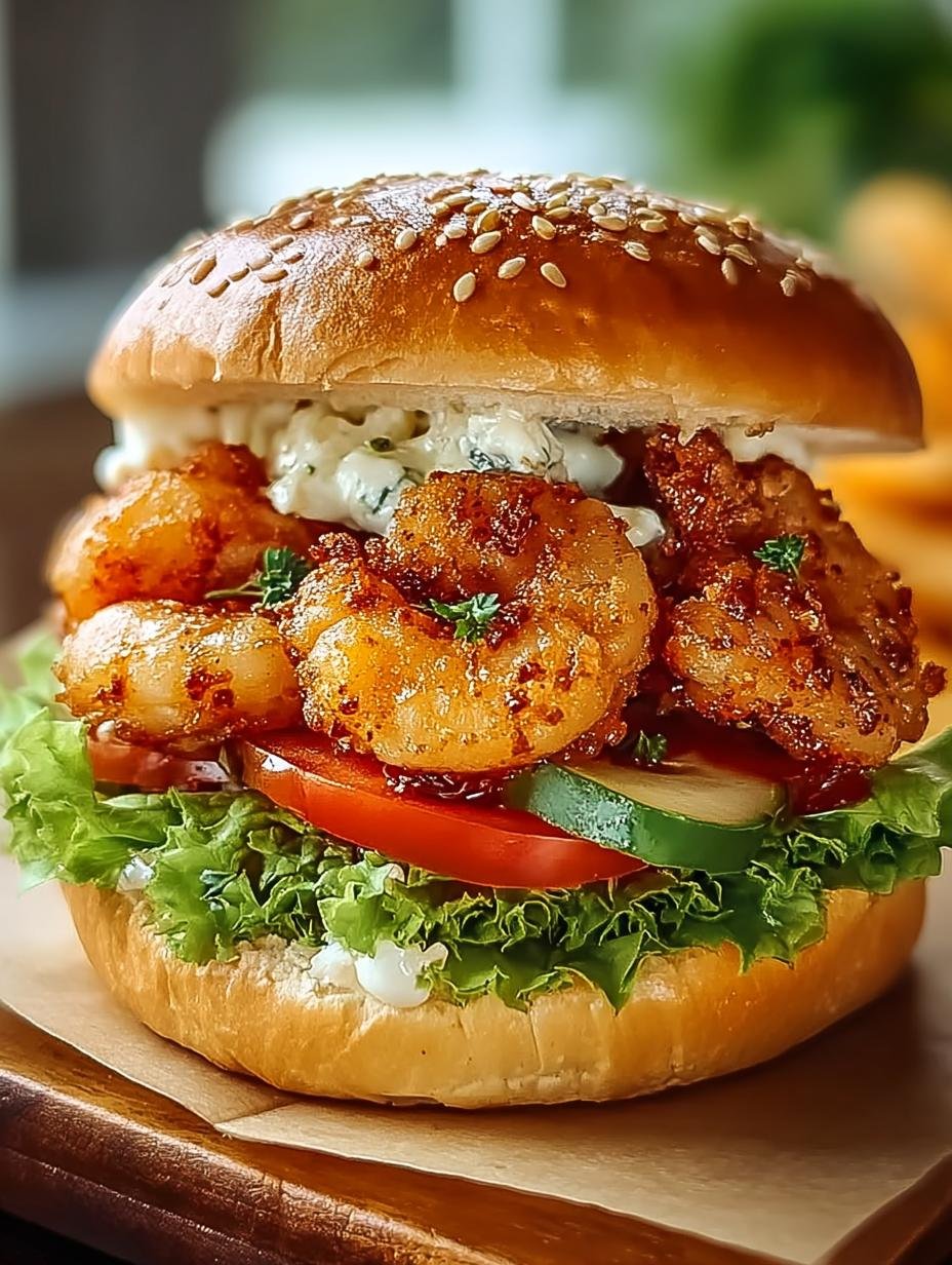 Frittierte Garnelenburger