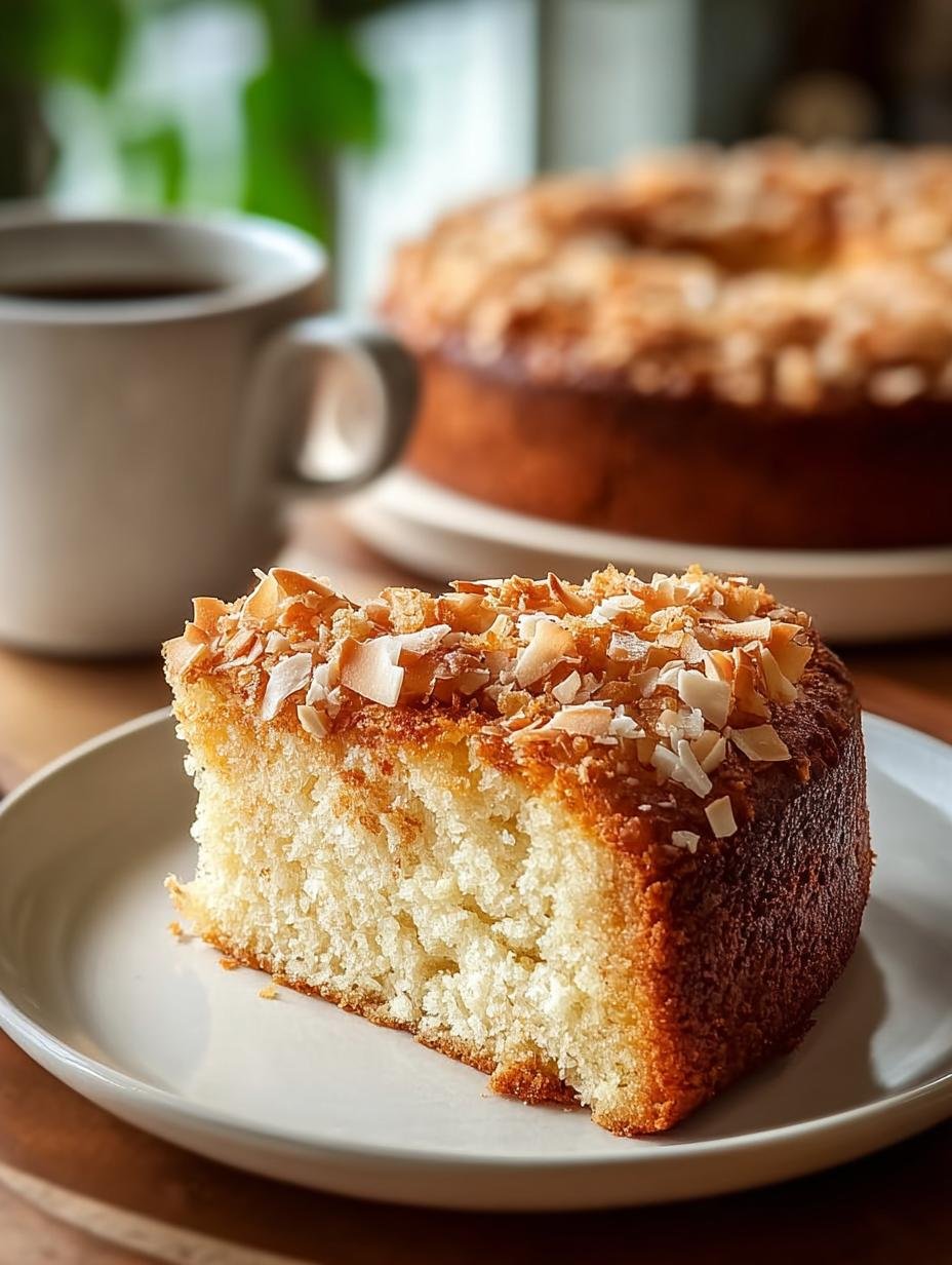 Gerosteter Kokosnuss Kaffeekuchen