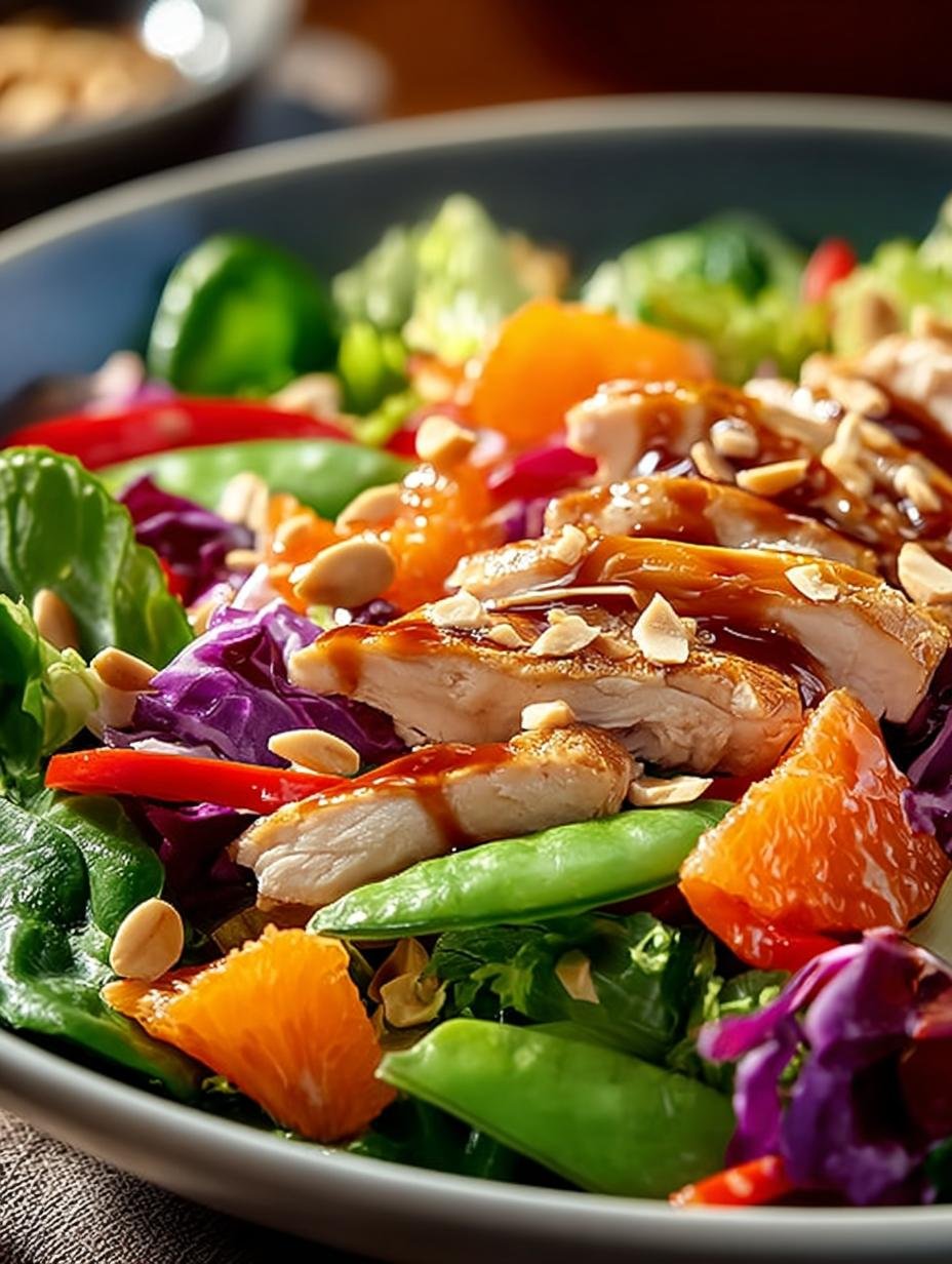 Frisse Chinese kip salade met kleurrijke groenten en een heerlijke dressing