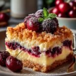 Kirschkuchen Streusel Vanillepudding Ein