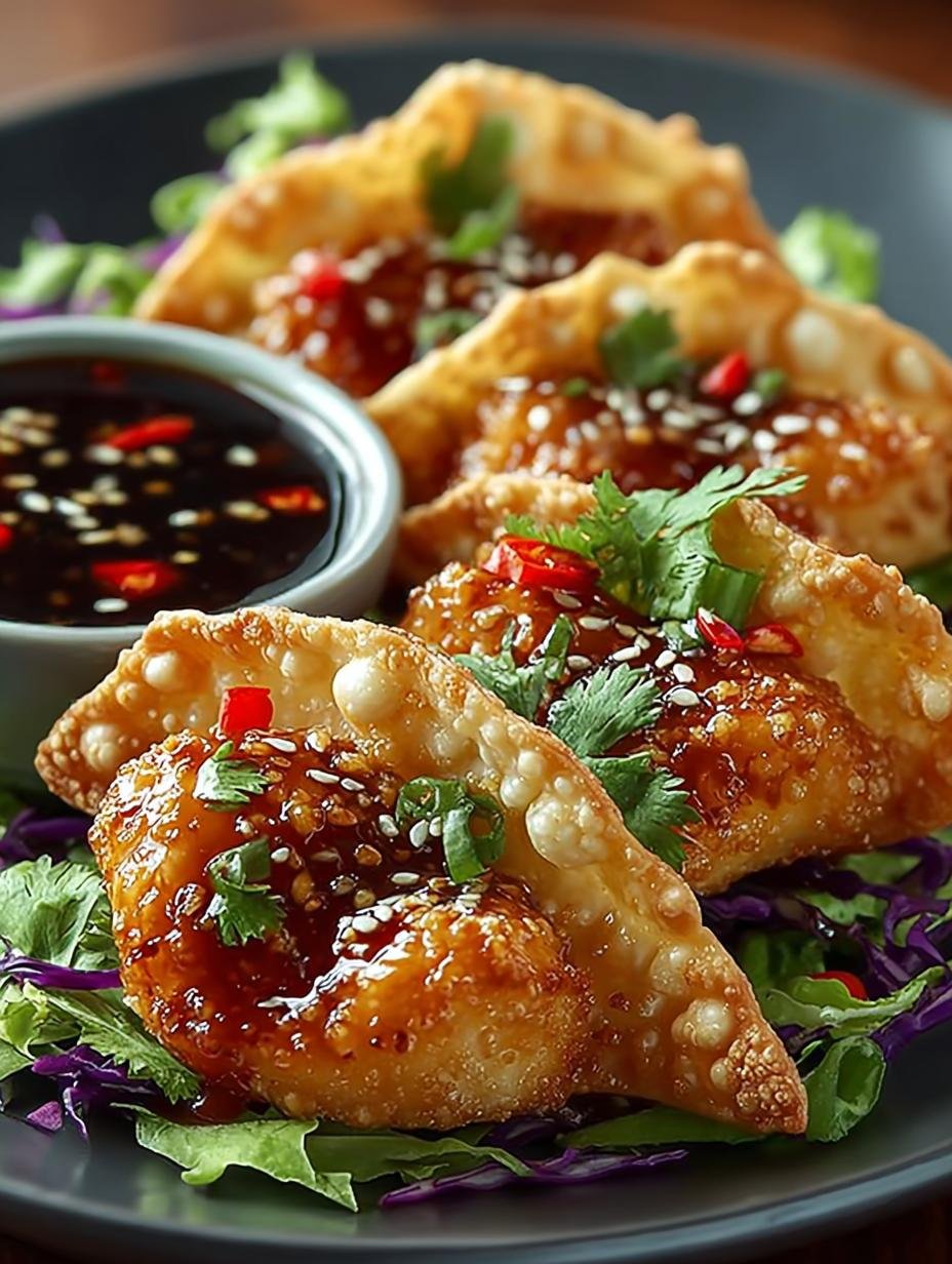 Heerlijke Knusprige Asiatische Hähnchen Wonton, perfect gebakken en goudbruin