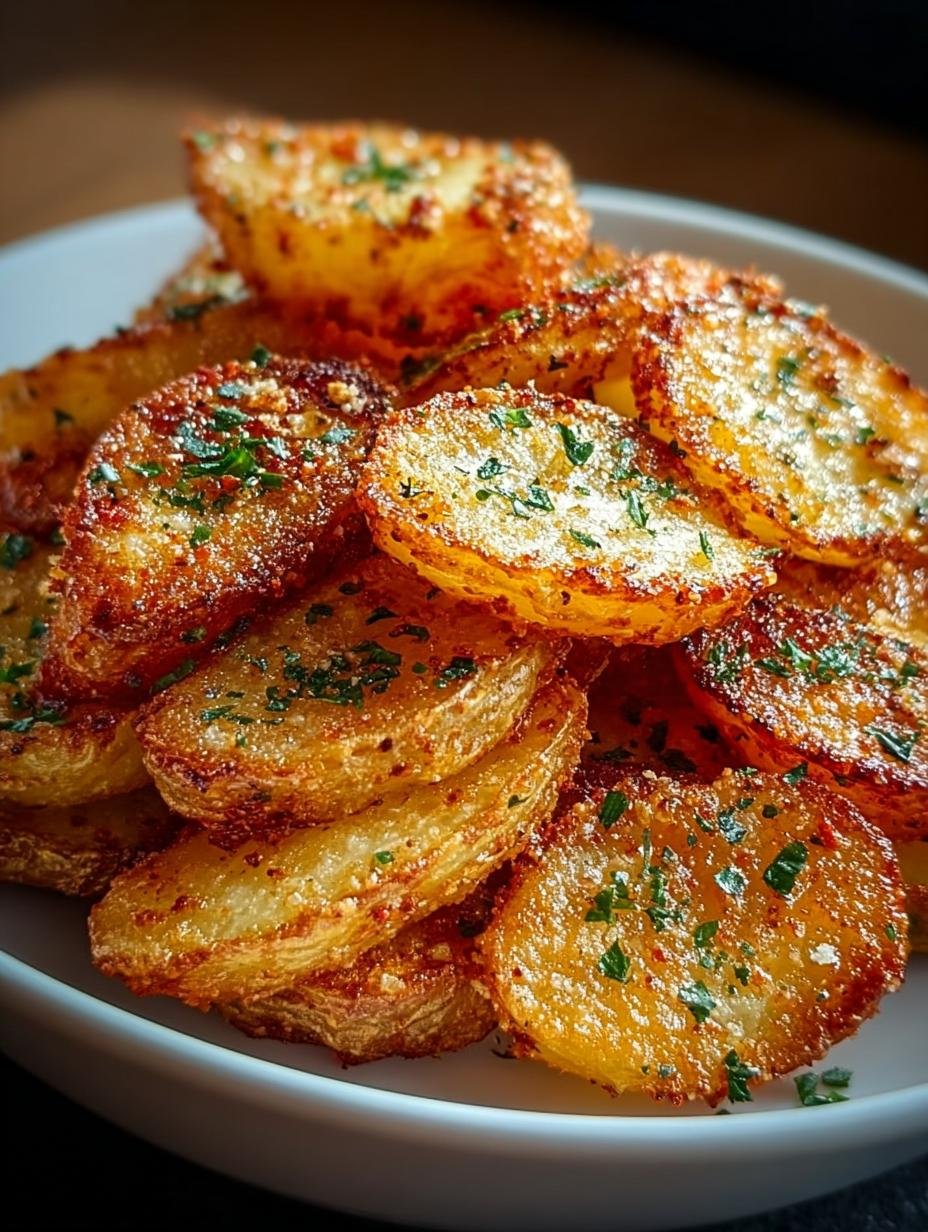 Heerlijke Knusprige Kartoffelscheiben Aus Der heteluchtfriteuse, perfect goudbruin en knapperig geserveerd