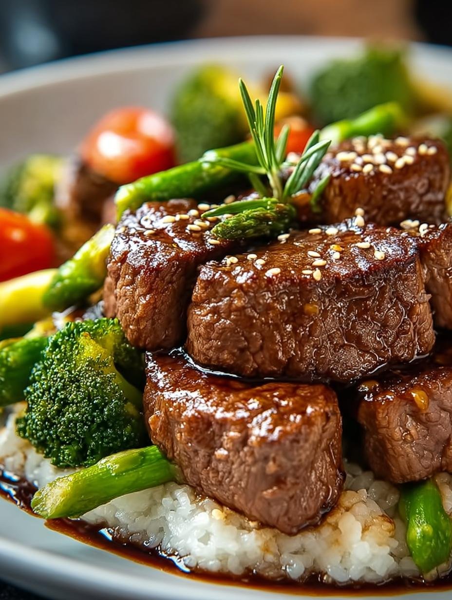 Koestliches Low Carb Rindfleisch: 30 Min. Zalig! - Een heerlijk bord Koestliches Low Carb Rindfleisch met malse rundvleesreepjes en knapperige broccoli, klaar om te serveren.