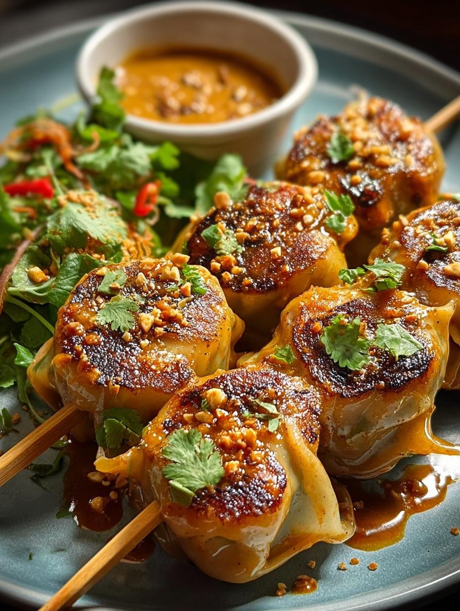 Leckere Curry Teigtaschen Spiesse