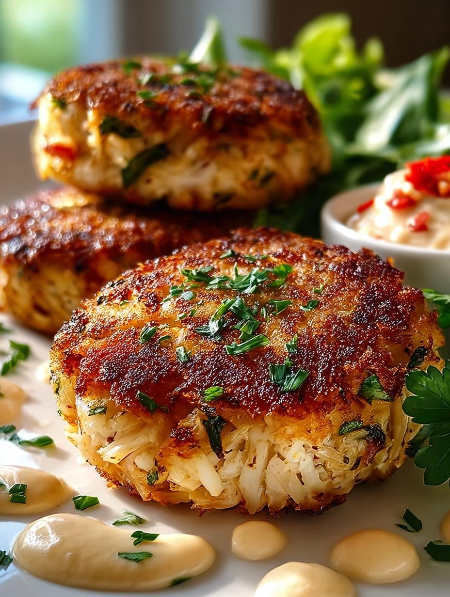 Close-up van Leckere Krabbenkuchen geserveerd met verse peterselie en een schijfje citroen, klaar om te eten