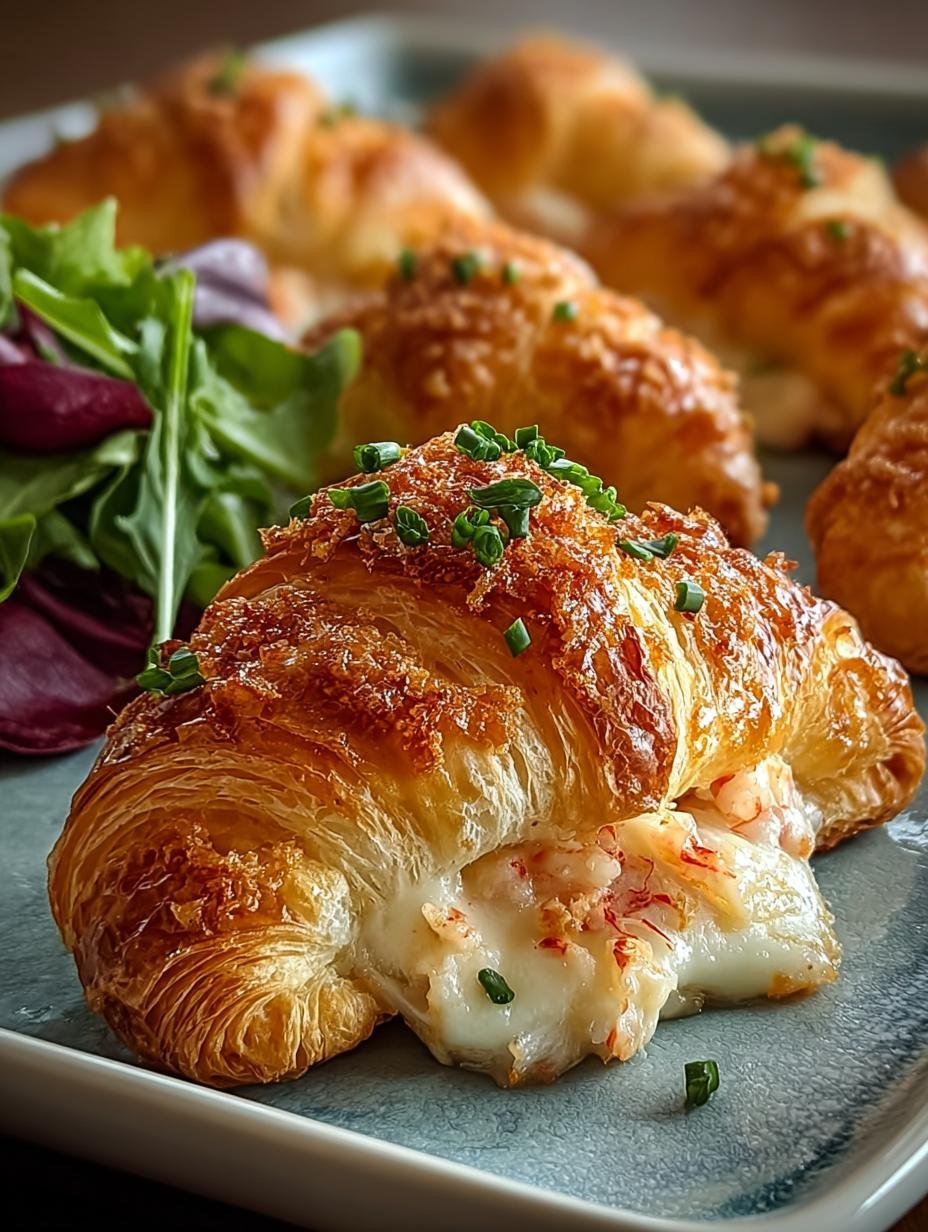 Leckere Party Krebs Croissant