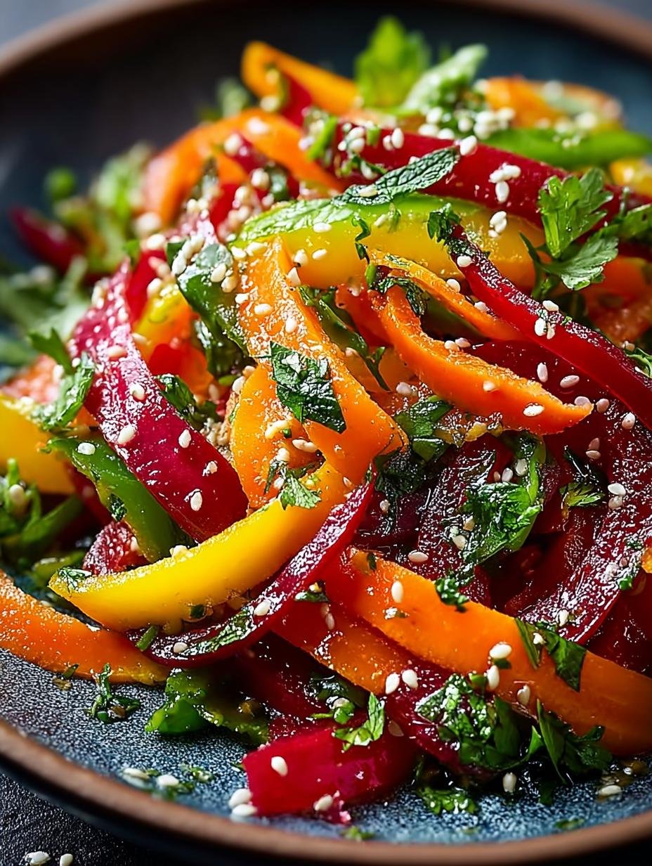 Regenbogenkarottensalat Mit Sesam Ein