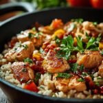 Schnelle Reispfanne Mit Huhnchen